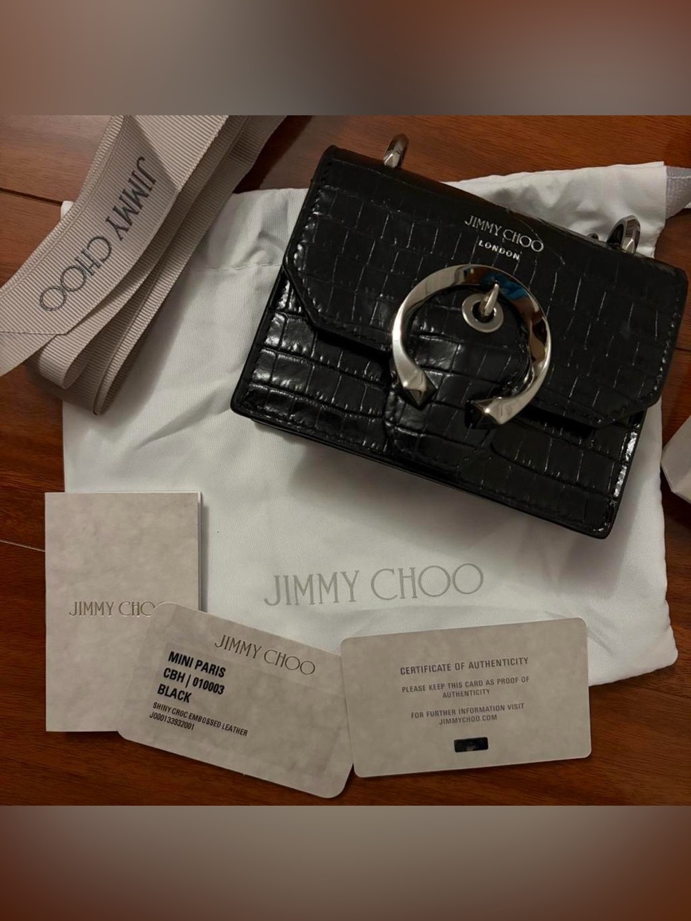 Jimmy Choo Black mini Paris bag